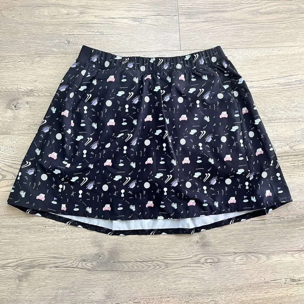 KYODAN Golf Activewear Skirt Skort Gold Print Size P/S